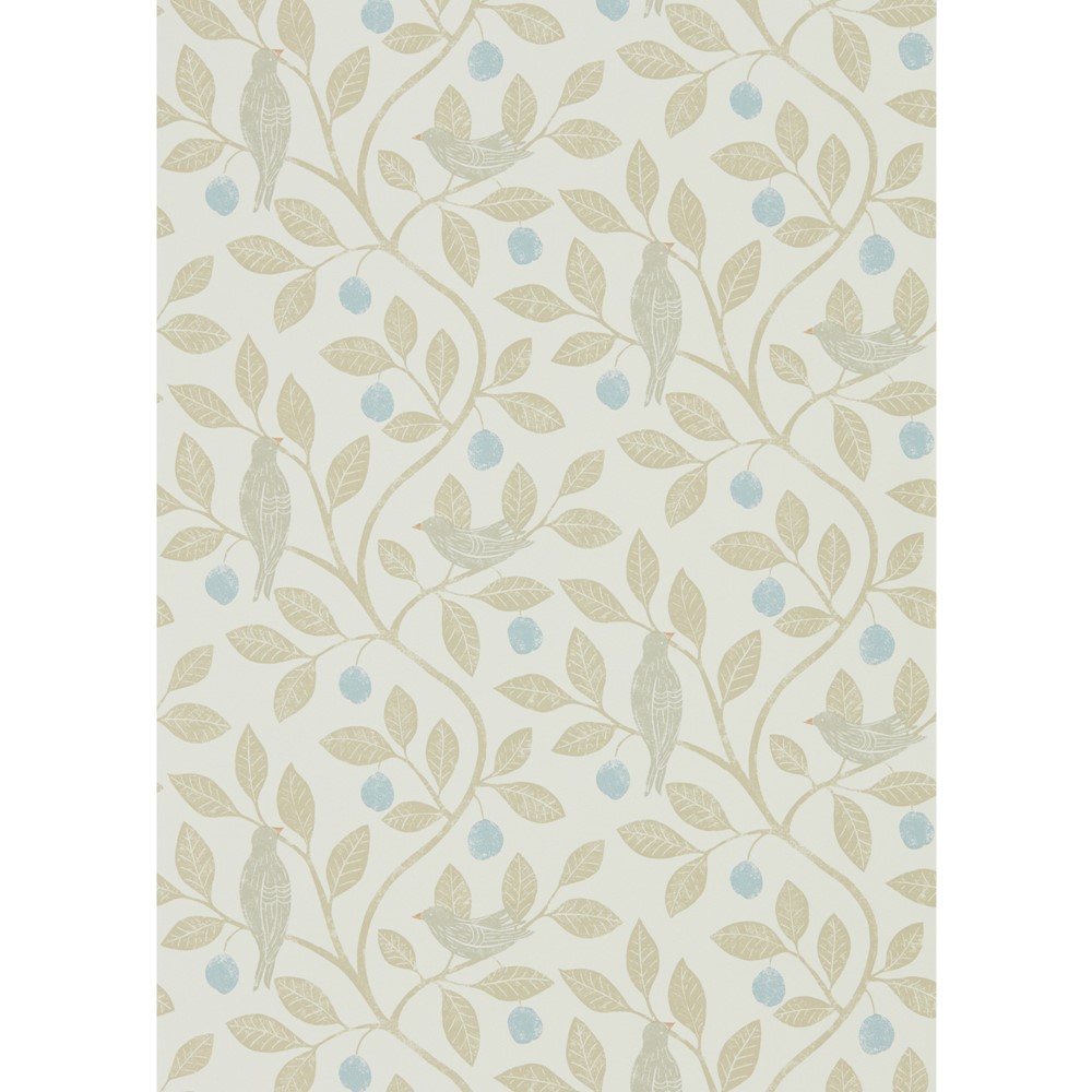 Damson Tree Wallpaper 216364 by Sanderson in Denim Barley